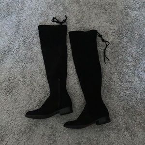 Black Suede Over the Knee Boots